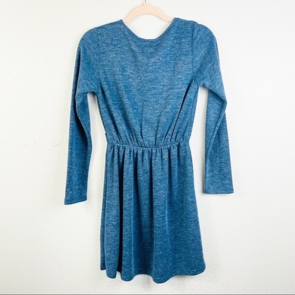 EVERLY Gray Surplice Long Sleeve Empire Mini Dress Size‎ Small - Picture 4 of 6